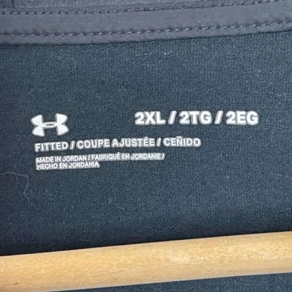 UNDER ARMOUR | Lightweight Mixed Fabric Fitted 3/4 Zip Hoodie Shirt | Size 2XL - Picture 6 of 8